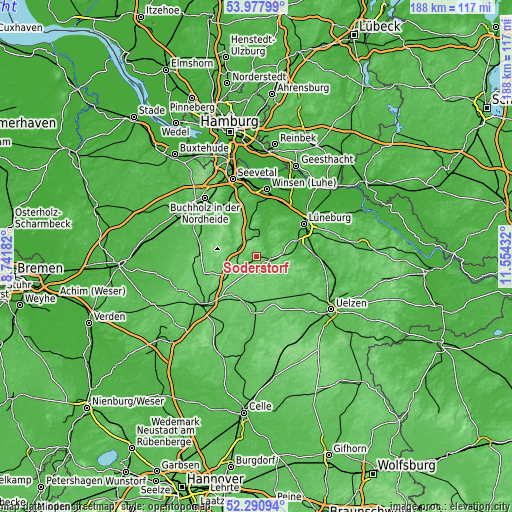 Topographic map of Soderstorf