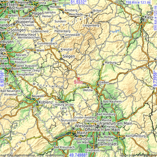 Topographic map of Sinn
