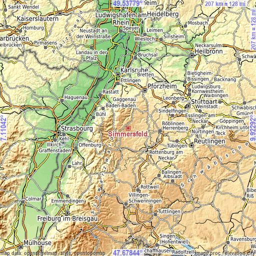 Topographic map of Simmersfeld