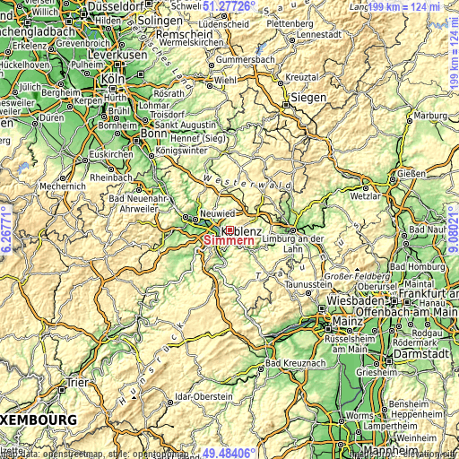 Topographic map of Simmern