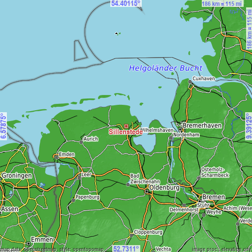 Topographic map of Sillenstede
