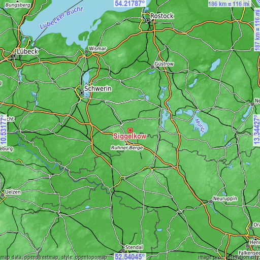 Topographic map of Siggelkow