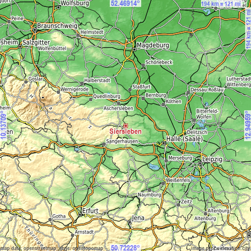 Topographic map of Siersleben