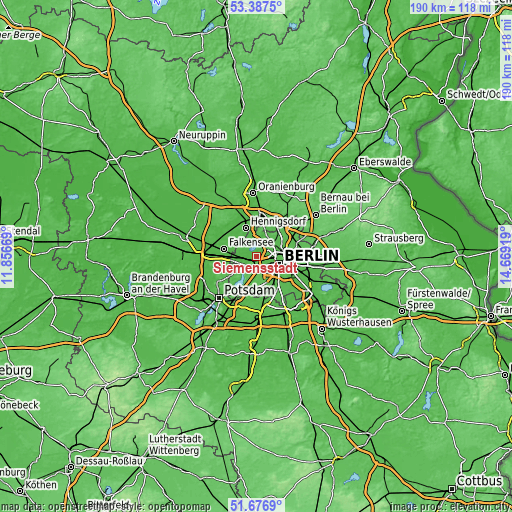 Topographic map of Siemensstadt