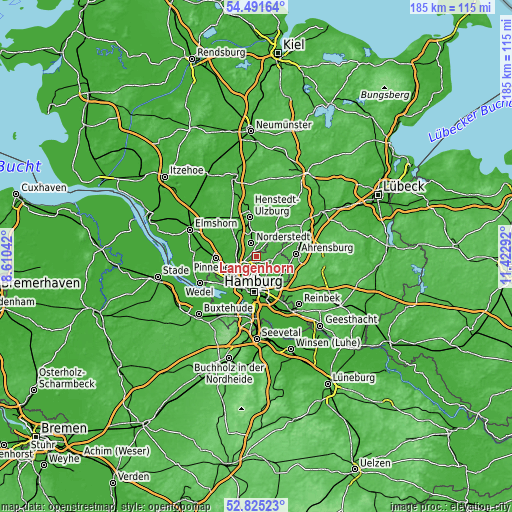 Topographic map of Langenhorn