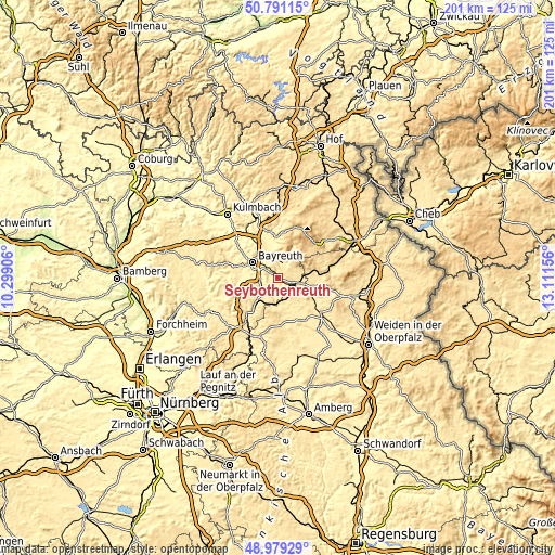 Topographic map of Seybothenreuth