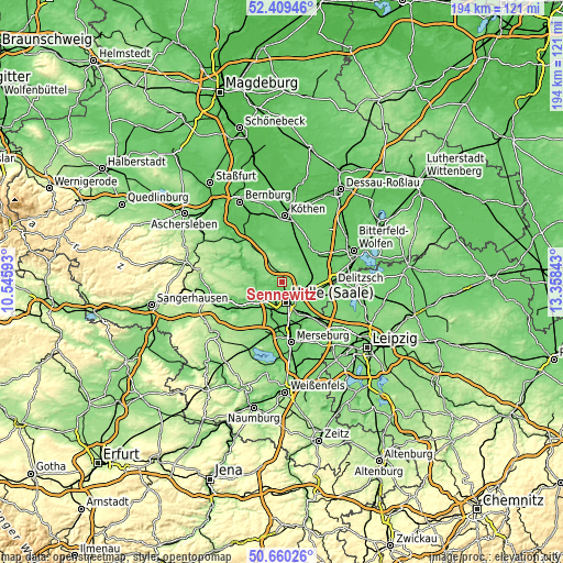 Topographic map of Sennewitz