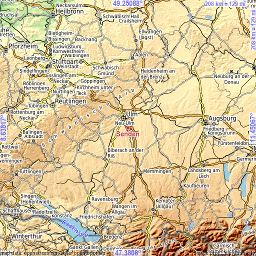 Topographic map of Senden
