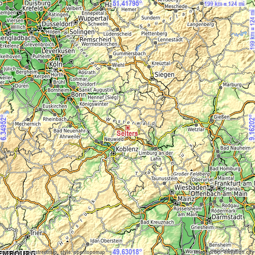 Topographic map of Selters