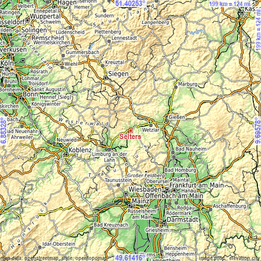 Topographic map of Selters