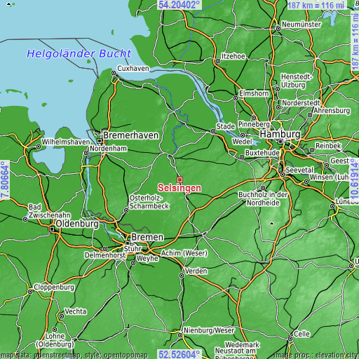 Topographic map of Selsingen