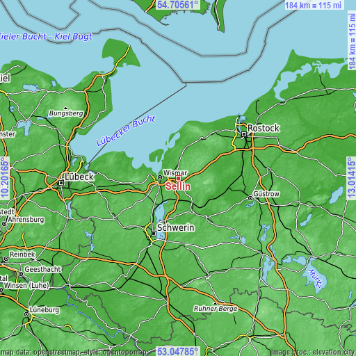 Topographic map of Sellin