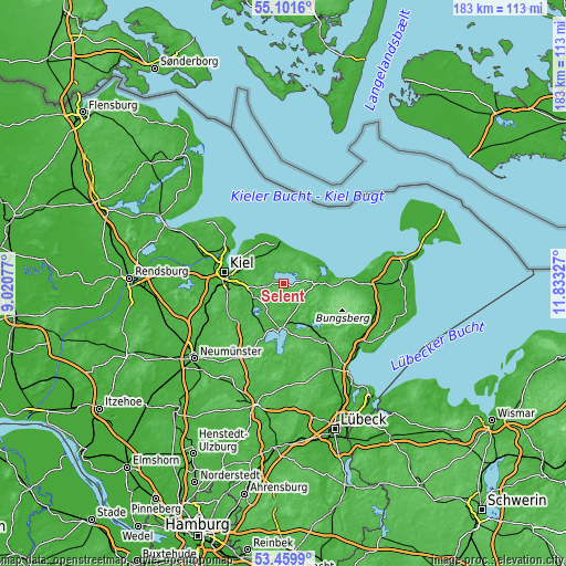 Topographic map of Selent