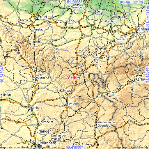 Topographic map of Selbitz