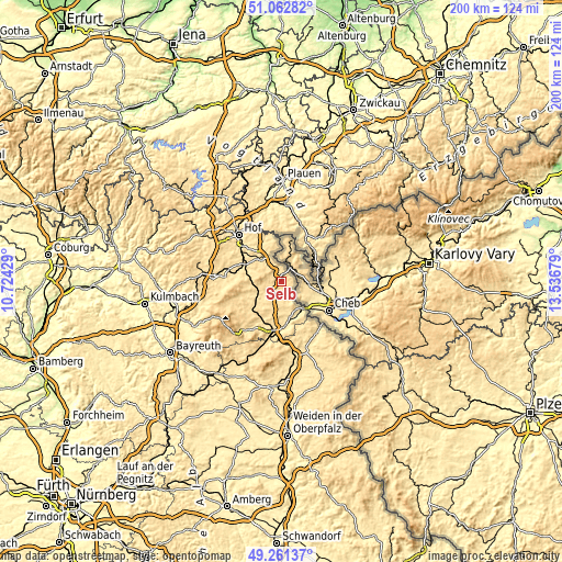 Topographic map of Selb