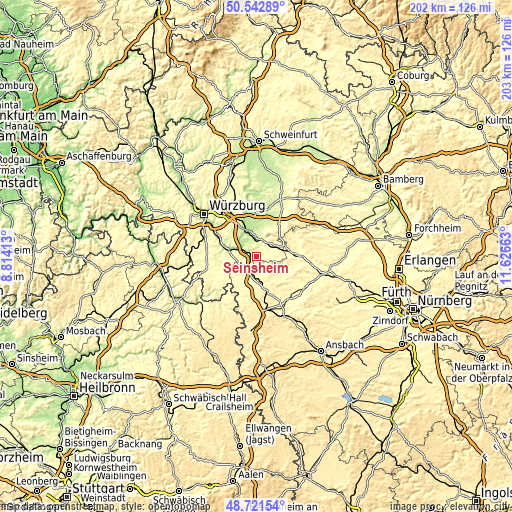 Topographic map of Seinsheim