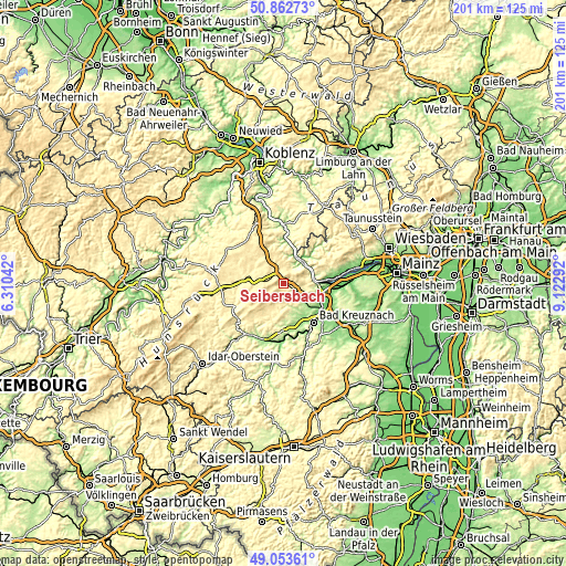 Topographic map of Seibersbach