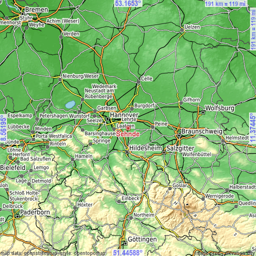 Topographic map of Sehnde