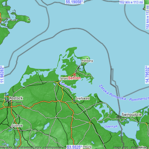 Topographic map of Sehlen