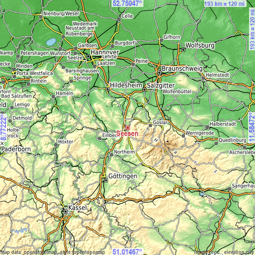 Topographic map of Seesen