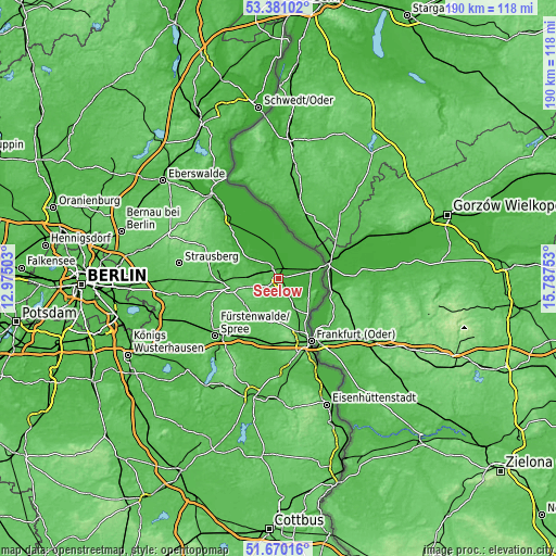 Topographic map of Seelow