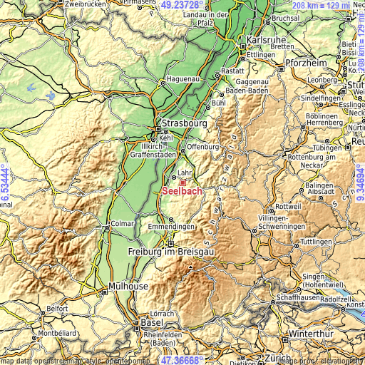 Topographic map of Seelbach