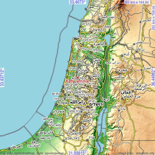 Topographic map of Kafr Jammāl