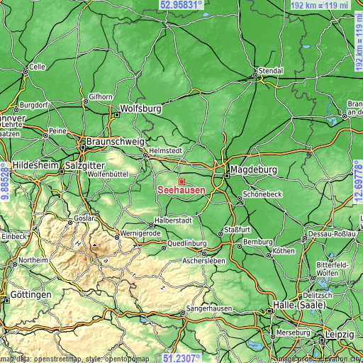 Topographic map of Seehausen