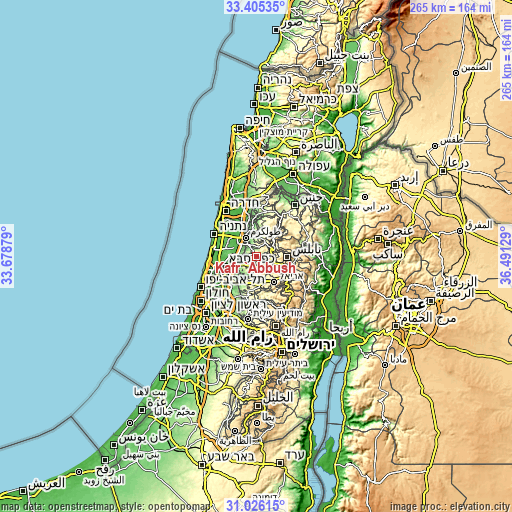 Topographic map of Kafr ‘Abbūsh