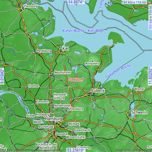 Topographic map of Seedorf