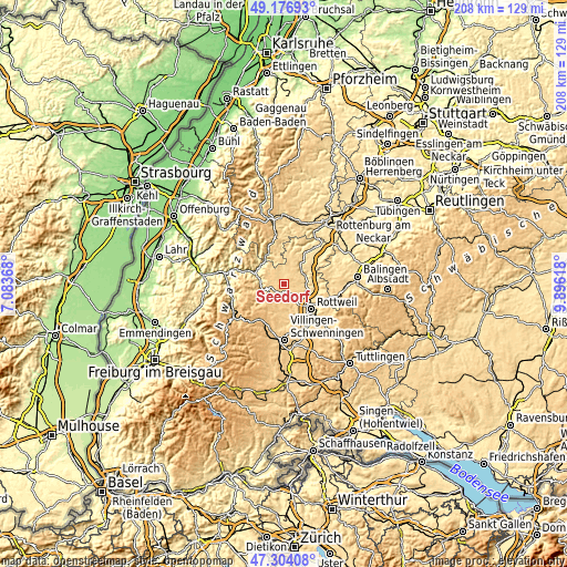 Topographic map of Seedorf