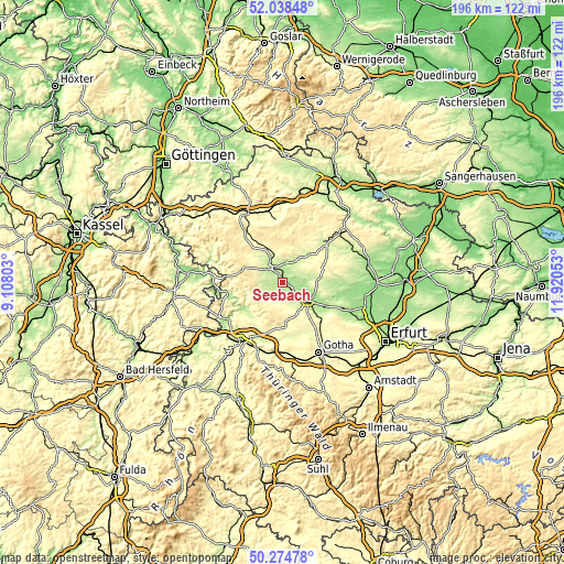 Topographic map of Seebach