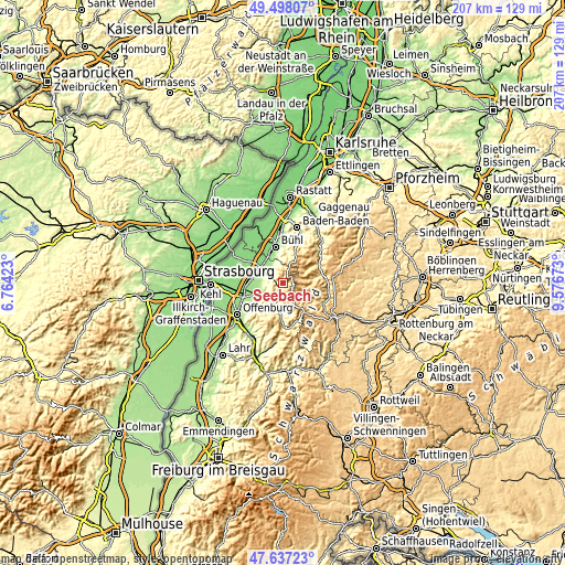 Topographic map of Seebach