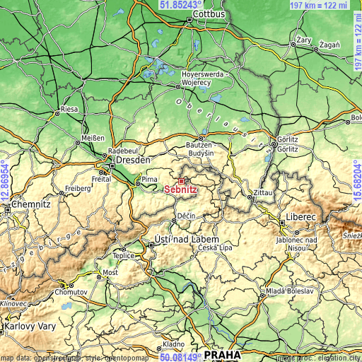 Topographic map of Sebnitz