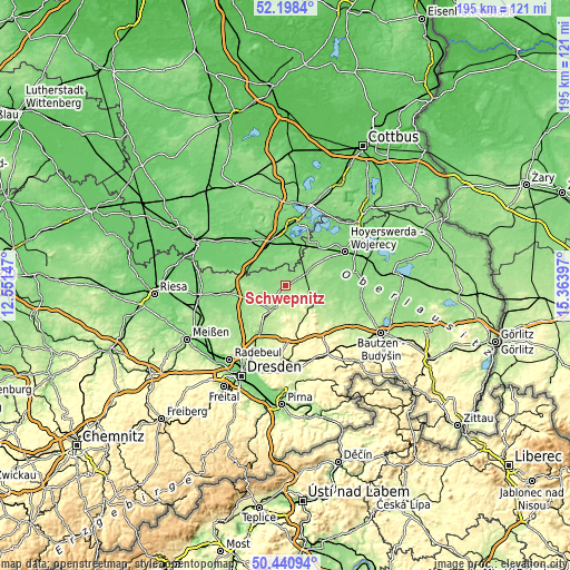 Topographic map of Schwepnitz