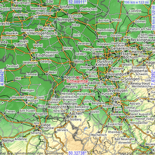Topographic map of Schwalmtal