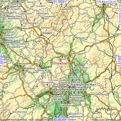 Topographic map of Schwalbach