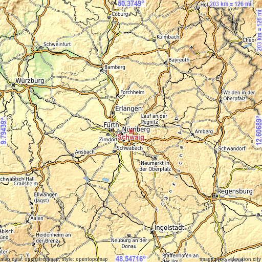 Topographic map of Schwaig