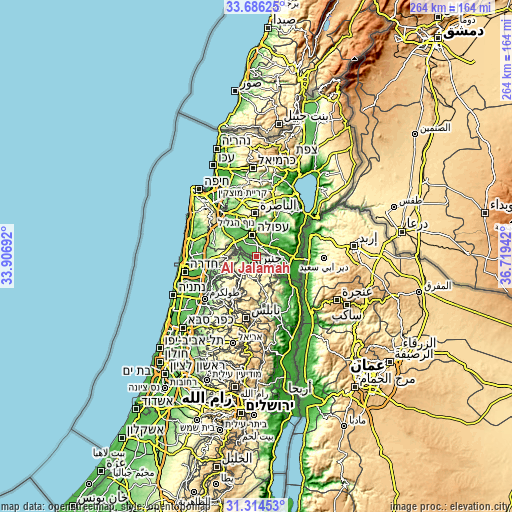 Topographic map of Al Jalamah