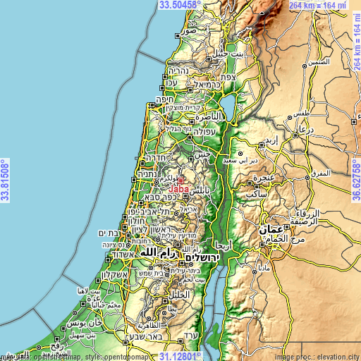 Topographic map of Jaba‘