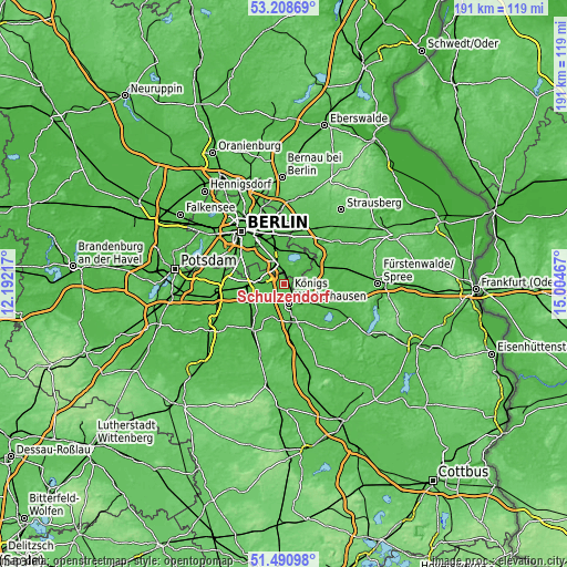 Topographic map of Schulzendorf