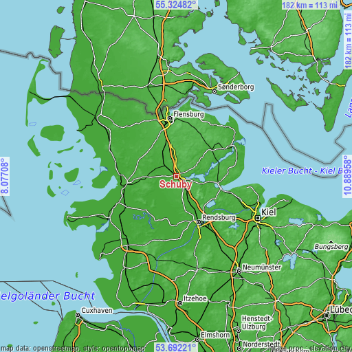 Topographic map of Schuby