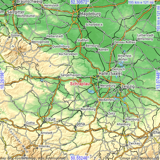 Topographic map of Schraplau