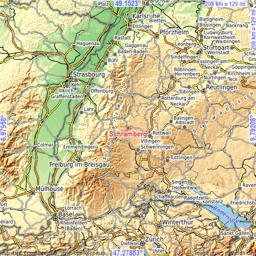Topographic map of Schramberg