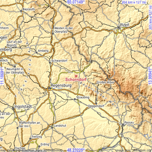 Topographic map of Schorndorf