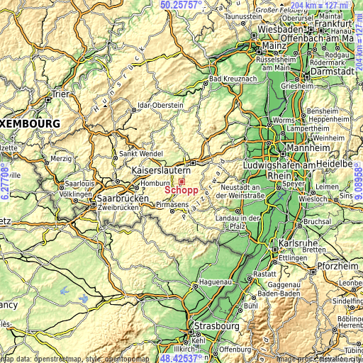 Topographic map of Schopp