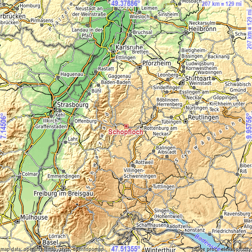 Topographic map of Schopfloch