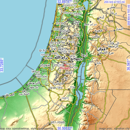 Topographic map of Ḩūsān