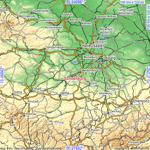 Topographic map of Schönburg