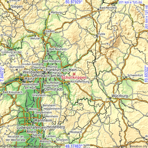 Topographic map of Schöllkrippen